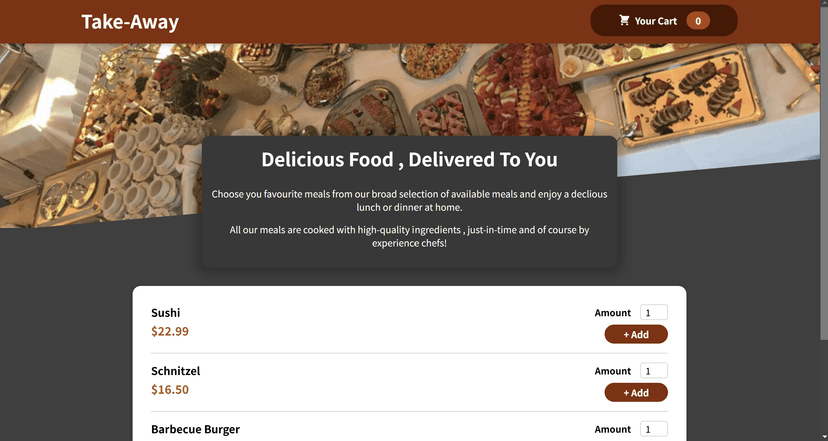 Screenshot of TakeAway Food