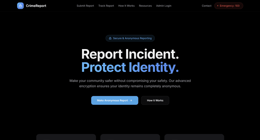 Screenshot of CrimeSafe